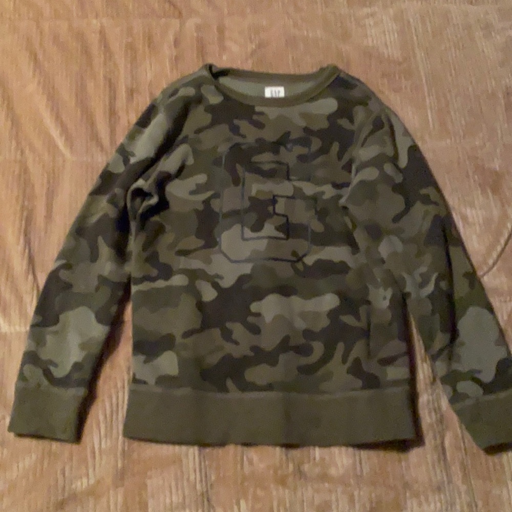 GAP Boys Sweatshirt Sz: Medium (8) Green Camouflage